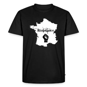 Résistance France - T-shirt Premium bio Homme - noir - Devant - Nico (187cm)