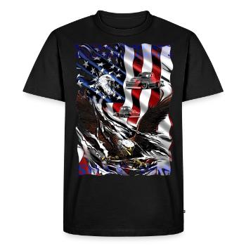 Camionneurs par passion avec une camionnette V8 - T-shirt Premium bio Homme - noir - Devant - Nico (187cm)
