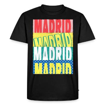 Madrid Spain City Font Skyline Home - Men's Premium Organic T-Shirt - black - Front - Nico (187cm)