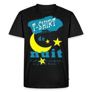 T-shirt de nuit - C'est pas de ma faute... - T-shirt Premium bio Homme - noir - Devant - Nico (187cm)