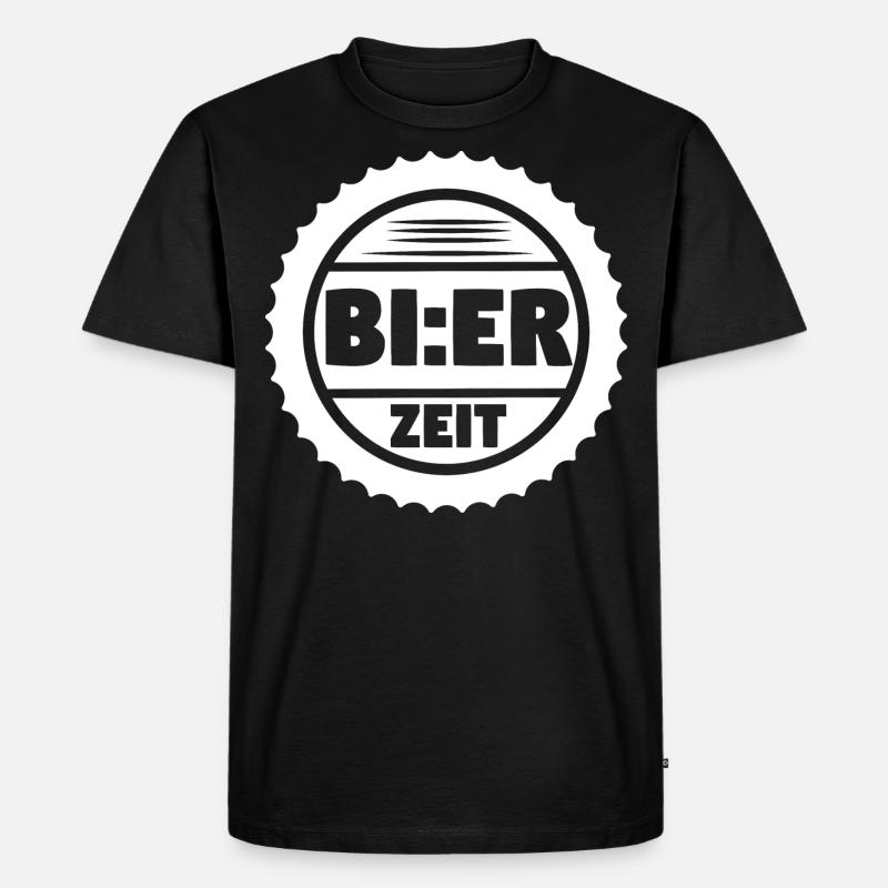 Bier Biertrinker Bier trinken Bierzeit - Männer Premium Bio T-Shirt - Schwarz
