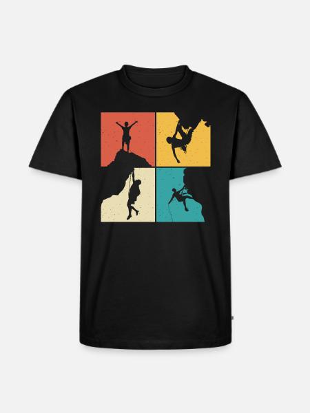 Bergklettern - Männer Premium Bio T-Shirt - Schwarz