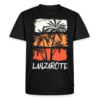 Lanzarote Summer Sun Beach Sea Palms Holiday - Men's Premium Organic T-Shirt - black - Front - Nico (187cm)