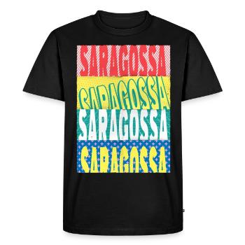 Zaragoza Espagne City Font Skyline Accueil - T-shirt Premium bio Homme - noir - Devant - Nico (187cm)