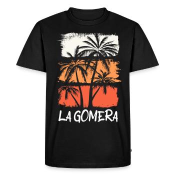 La Gomera Summer Sun Beach Sea Palms Holiday - Men's Premium Organic T-Shirt - black - Front - Nico (187cm)