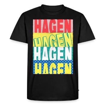 Hagen Allemagne City Font Skyline Accueil - T-shirt Premium bio Homme - noir - Devant - Nico (187cm)