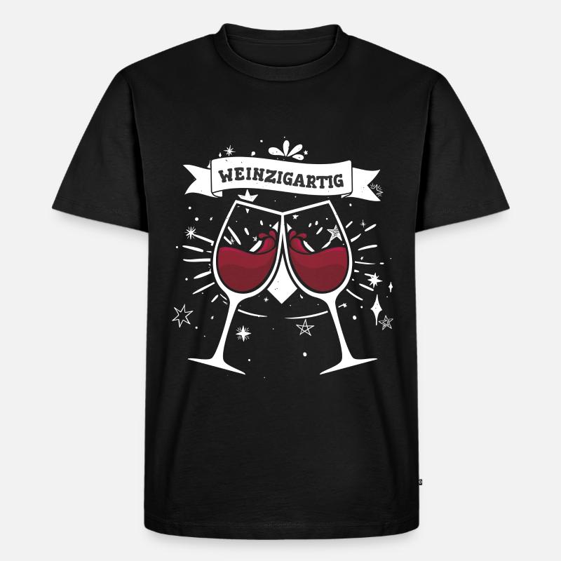 Weinzigartig - Männer Premium Bio T-Shirt - Schwarz