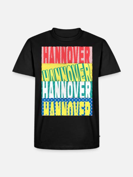 Hannover Duitsland City Font Skyline Home - Mannen Premium Bio T-shirt - zwart