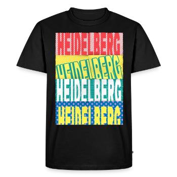 Heidelberg Allemagne City Font Skyline - T-shirt Premium bio Homme - noir - Devant - Nico (187cm)