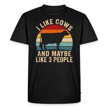 I like cows and maybe like 3 people cow farm - Men's Premium Organic T-Shirt - black - Front - Nico (187cm)