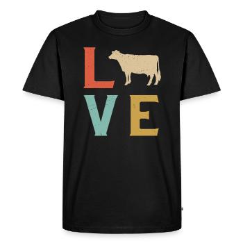 j'aime les vaches t-shirt vache - T-shirt Premium bio Homme - noir - Devant - Nico (187cm)
