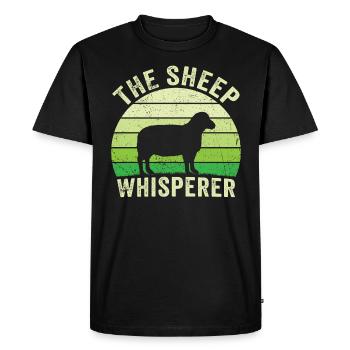 Sheep whisperer t-shirt for the sheep lover - Men's Premium Organic T-Shirt - black - Front - Nico (187cm)
