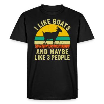 J’aime les chèvres et peut-être 3 personnes - T-shirt Premium bio Homme - noir - Devant - Nico (187cm)
