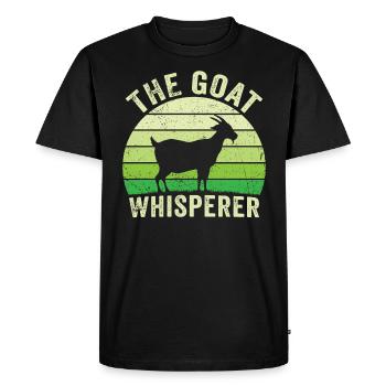 Le chuchoteur de chèvre drôle de cadeau d’agriculteur amoureux de la chèvre - T-shirt Premium bio Homme - noir - Devant - Nico (187cm)