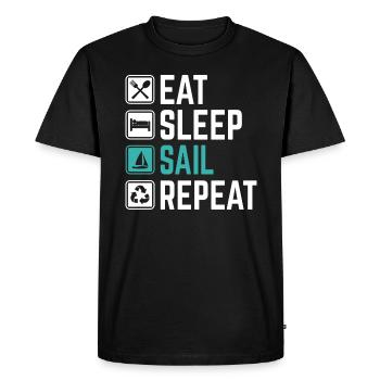 eat sleep sail repeat t-shirt sailing sailboat - Men's Premium Organic T-Shirt - black - Front - Nico (187cm)