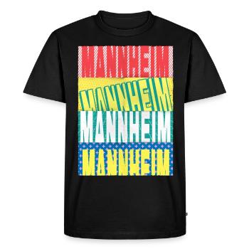 Mannheim Germany City Font Skyline - Men's Premium Organic T-Shirt - black - Front - Nico (187cm)