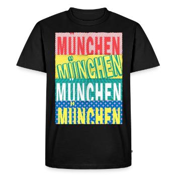 Munich Allemagne City Font Skyline - T-shirt Premium bio Homme - noir - Devant - Nico (187cm)