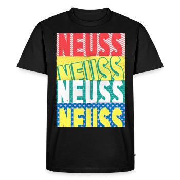 Neuss Germany City Font Skyline - T-shirt Premium bio Homme - noir - Devant - Nico (187cm)
