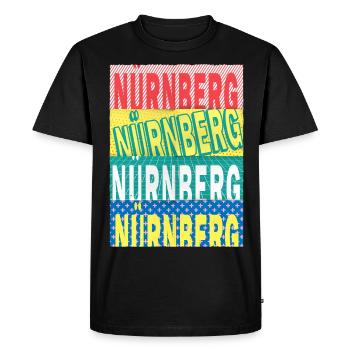 Nürneberg Allemagne City Font Skyline - T-shirt Premium bio Homme - noir - Devant - Nico (187cm)
