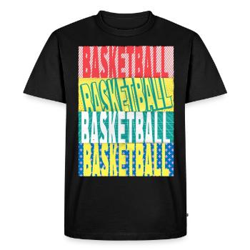 Basketball Basketball Sports Font Team Fan - Men's Premium Organic T-Shirt - black - Front - Nico (187cm)