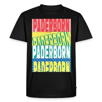 Paderborn Germany City Font Skyline - Men's Premium Organic T-Shirt - black - Front - Nico (187cm)