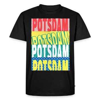 Potsdam Allemagne City Font Skyline - T-shirt Premium bio Homme - noir - Devant - Nico (187cm)