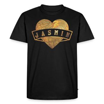Jasmine Hearts Gold - T-shirt Premium bio Homme - noir - Devant - Nico (187cm)