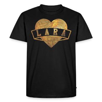 Lara Hearts Gold - Men's Premium Organic T-Shirt - black - Front - Nico (187cm)