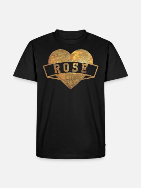 Rose Hearts Or - T-shirt Premium bio Homme - noir