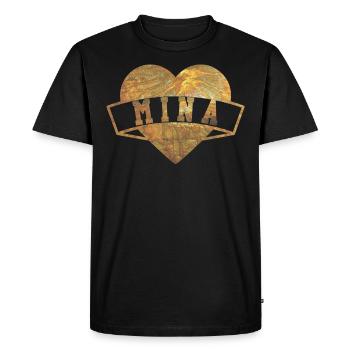 Mina Hearts Gold - Men's Premium Organic T-Shirt - black - Front - Nico (187cm)