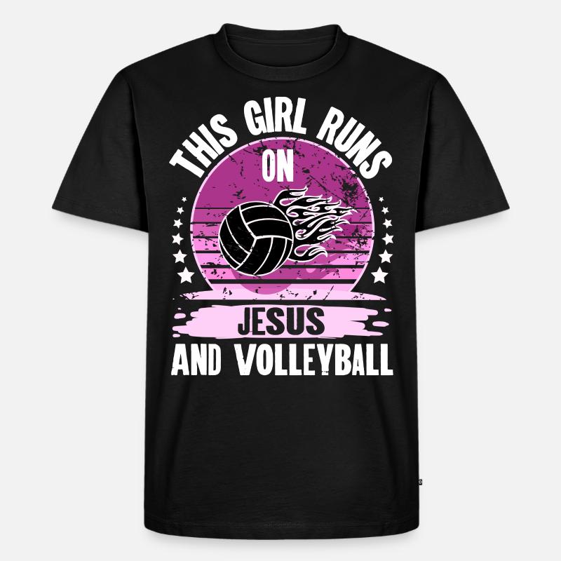 Volleyball - Männer Premium Bio T-Shirt - Schwarz