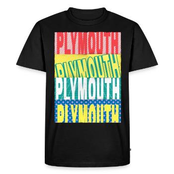 Plymouth Angleterre Royaume-Uni City Font Skyline Accueil - T-shirt Premium bio Homme - noir - Devant - Nico (187cm)