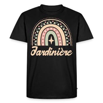 Cadeau Jardinière. Boho Rainbow jardinière. - T-shirt Premium bio Homme - noir - Devant - Nico (187cm)