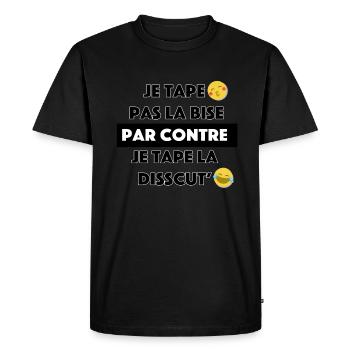 bisous - T-shirt Premium bio Homme - noir - Devant - Nico (187cm)