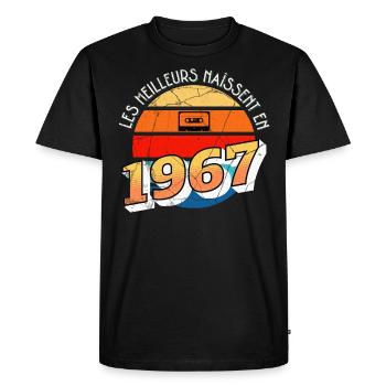 1967 Cadeau Pour Anniversaire année de Naissance - T-shirt Premium bio Homme - noir - Devant - Nico (187cm)