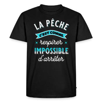 Pêche Cadeau pour Pêcheur Sport Citation Humour - T-shirt Premium bio Homme - noir - Devant - Nico (187cm)