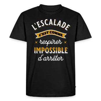 Escalade Idée Cadeau pour Sportif Grimpeur Humour - T-shirt Premium bio Homme - noir - Devant - Nico (187cm)