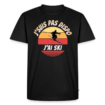 Ski Cadeau pour Sport d'Hiver Snow Drôle - T-shirt Premium bio Homme - noir - Devant - Nico (187cm)