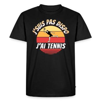Tennis cadeau pour Tennisman rigolo Drôle Citation - T-shirt Premium bio Homme - noir - Devant - Nico (187cm)
