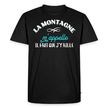 Montagne Cadeau Rigolo Randonnée Sport Citation - T-shirt Premium bio Homme - noir - Devant - Nico (187cm)