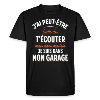 Mécanicien cadeau pour Garagiste Bricoleur Rigolo - T-shirt Premium bio Homme - noir - Devant - Nico (187cm)