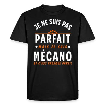 Mécanicien cadeau pour Garagiste Bricoleur Rigolo - T-shirt Premium bio Homme - noir - Devant - Nico (187cm)