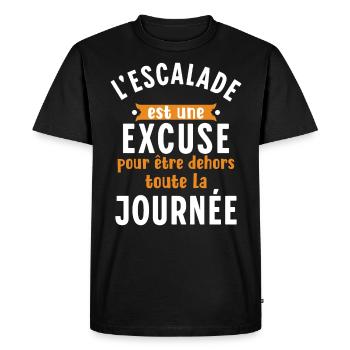 Escalade Cadeau pour Grimpeur Dicton Humour Slogan - T-shirt Premium bio Homme - noir - Devant - Nico (187cm)