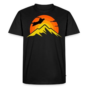 Wingsuit volant Base Jumping Skydiving Retro - T-shirt Premium bio Homme - noir - Devant - Nico (187cm)