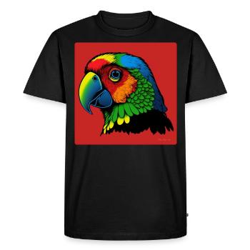 Papagei in der Pop Art - Männer Premium Bio T-Shirt - Schwarz - Vorne - Nico (187cm)