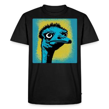Strauß in der Pop Art - Männer Premium Bio T-Shirt - Schwarz - Vorne - Nico (187cm)