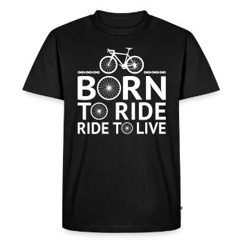 born to ride ride to live t-shirt cycling bicycle - Men's Premium Organic T-Shirt - black - Front - Nico (187cm)