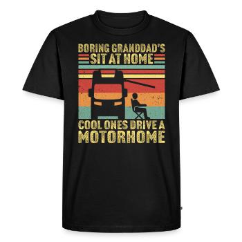 cool grandpa drive a motorhome - Men's Premium Organic T-Shirt - black - Front - Nico (187cm)
