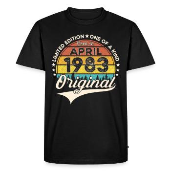 40e anniversaire homme avril né 1983 original - T-shirt Premium bio Homme - noir - Devant - Nico (187cm)