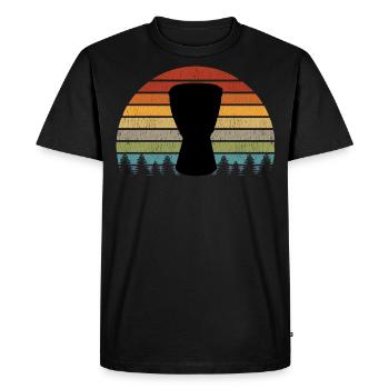 Djembé Player Drummer Music Drum Vintage Retro - T-shirt Premium bio Homme - noir - Devant - Nico (187cm)